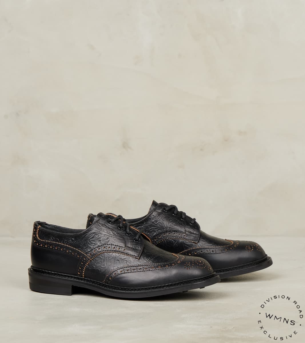 WMNs Anne Brogue City Derby Black Floral